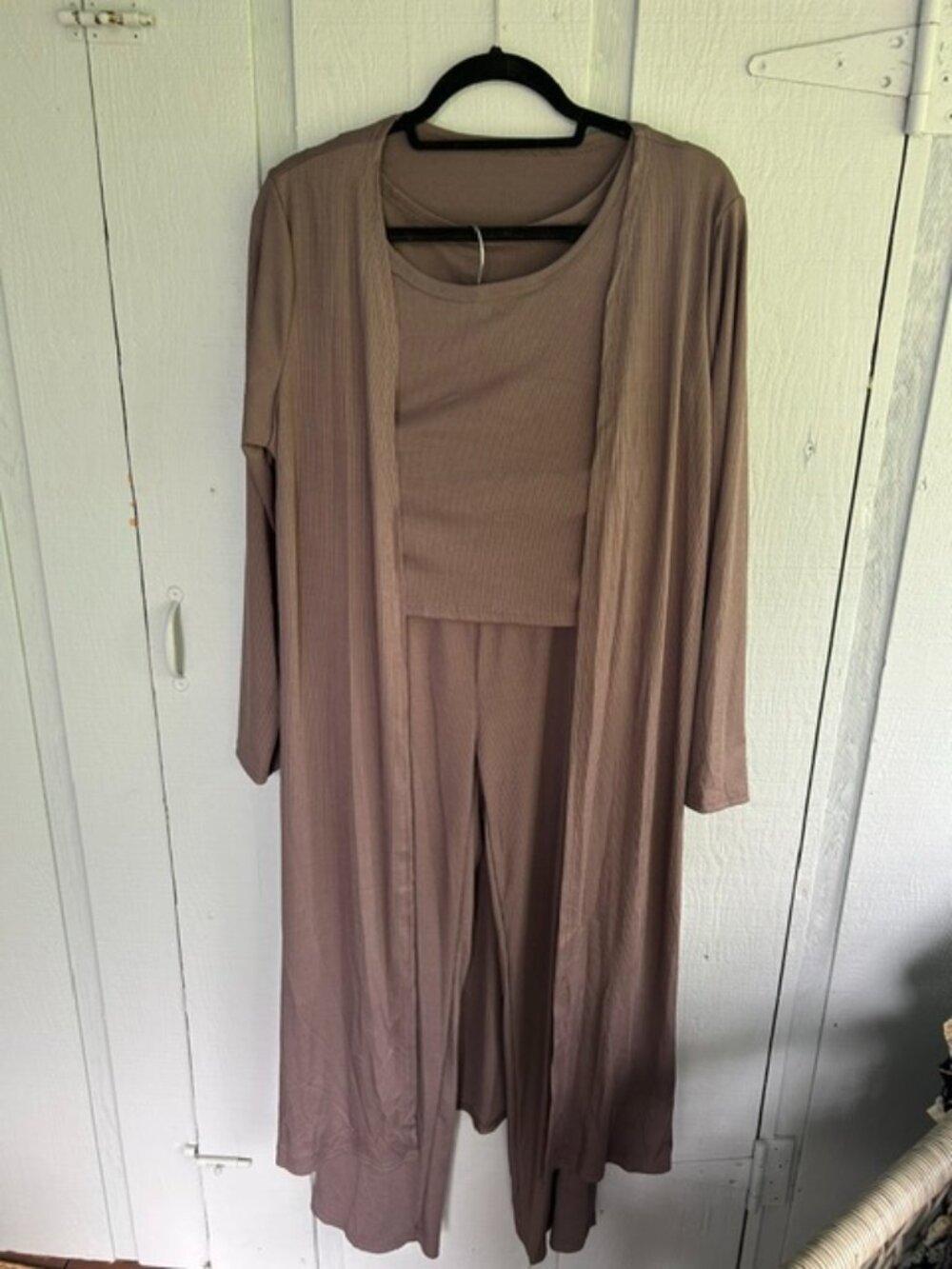 NWOT 36 Sample Sale Gray 3-Piece Lounge Set Medium Cardigan Tank Pants